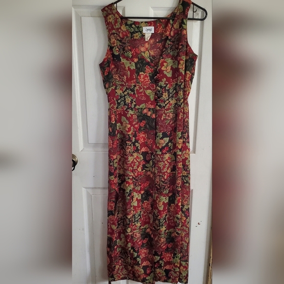 Judys Vintage All Over Floral Print Maxi Kimono Style Open Front Dress, Size 7 - Picture 1 of 6